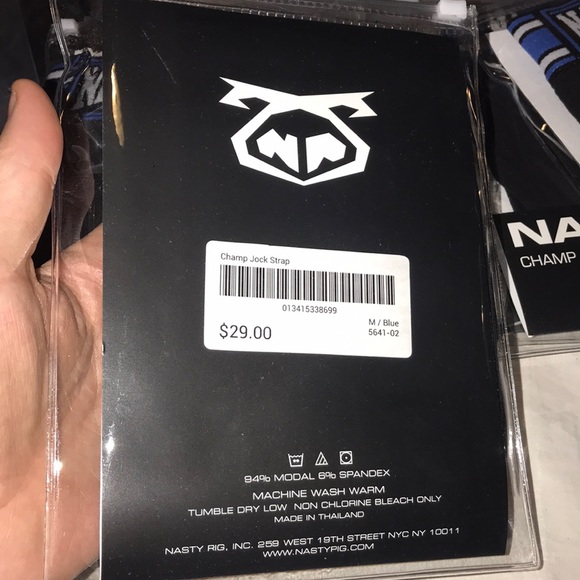 NASTY PIG Champ Jock Strap Black & Blue Medium - Picture 6 of 7